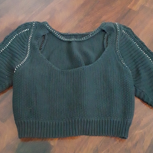 Cropped Rebecca Taylor charcoal sweater - Picture 4 of 5